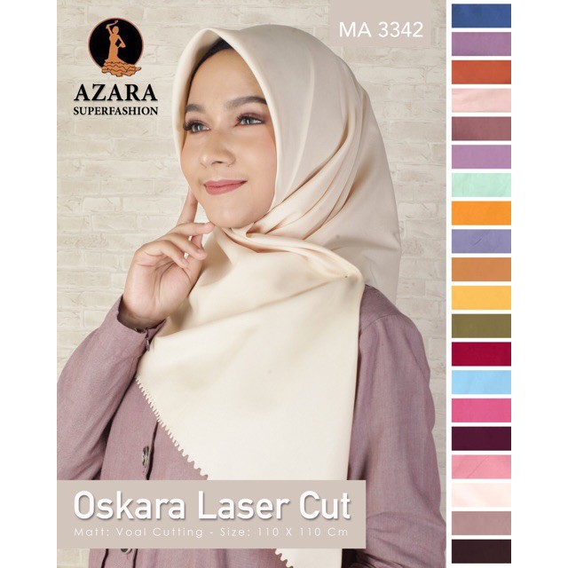 PAKET HEMAT  ISI 3pcs Azara Oscara Lasercut/ Hijab Segi Empat Oscara Azara/ HIJAB SEGI EMPAT JILBAB SEGIEMPAT VOAL AZARA OSKARA LASERCUT OSCARA KERUDUNG POLOS PREMIUM