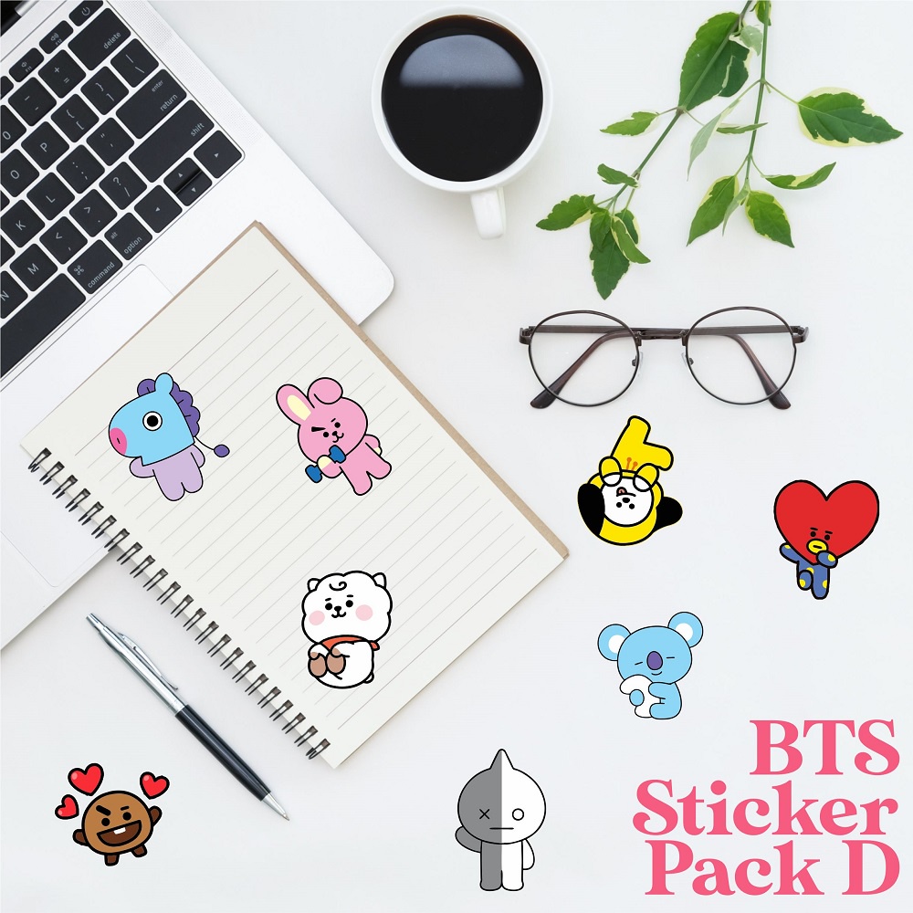 Sticker Tumblr Aesthetic BTS Pack BT21 Bangtan Sticker Lucu Waterproof Laptop Botol Tumbler Case Hp Helm Sticker Laptop Notebook