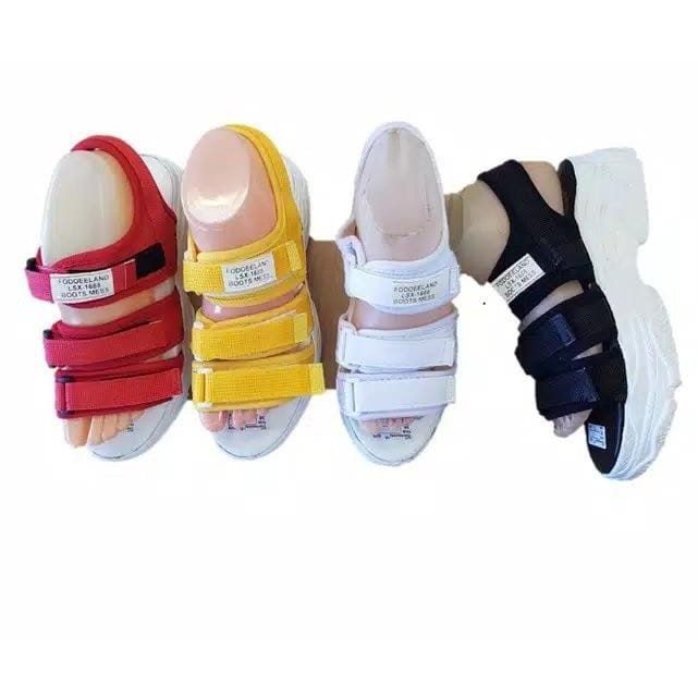 Sandal Gunung Wanita  Korean Fashion Sol putih Tebal 4 Cm- Kuning