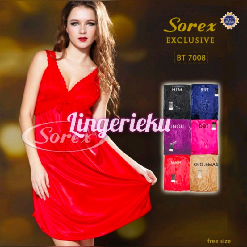 Sorex 7008 BT Baju Tidur Wanita Seksi Satin Premium Lingerie Sorex Exclusive