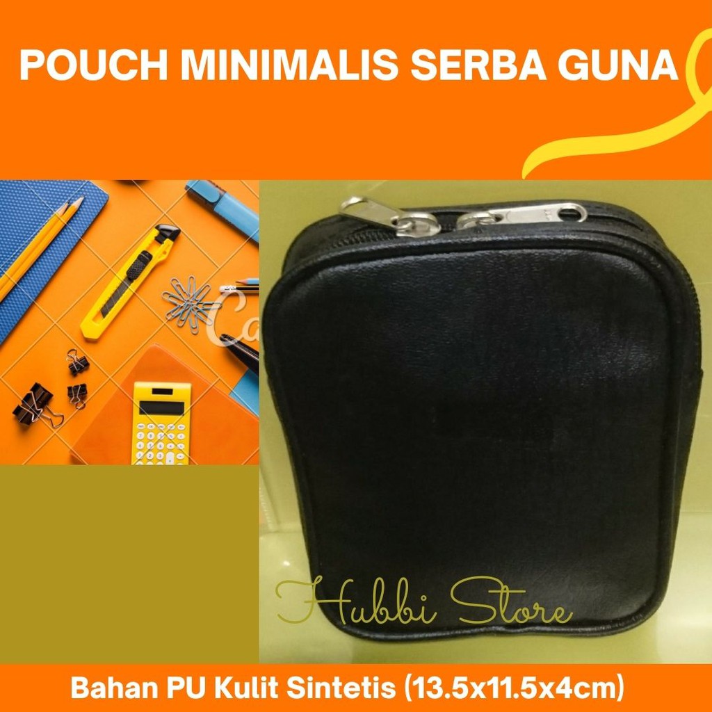 Pouch Serba Guna Kulit Sintetis / Pouch Kosmetik / Dompet Coin