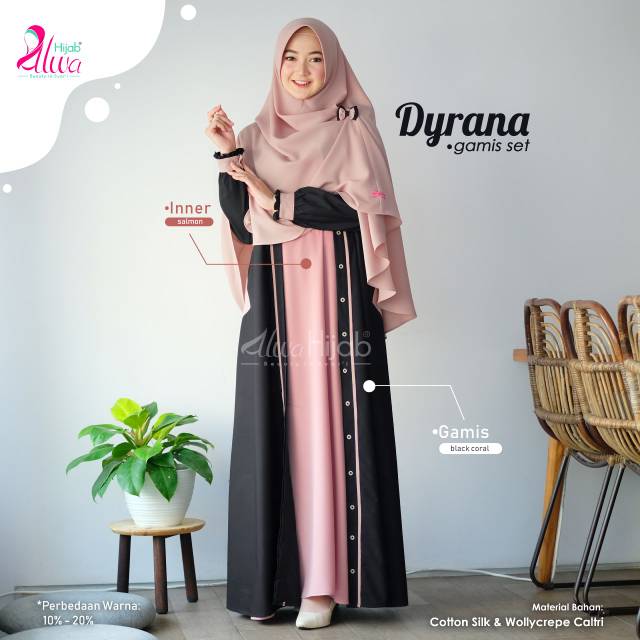 GAMIS DYRANA SYARI 1 SET HIJAB II ALWA HIJAB