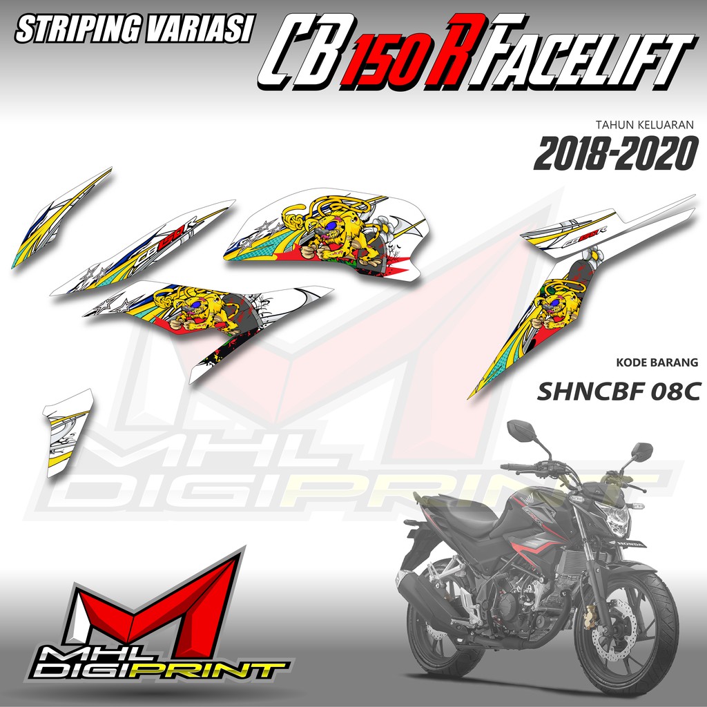 STRIPING VARIASI NEW CB 150R FACELIFT - STIKER NEW CB 150R - SHNCBF 08