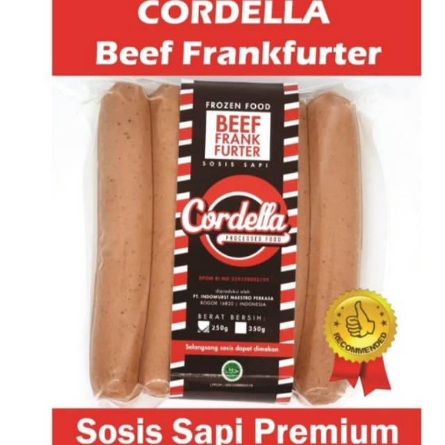 

Sosis Sapi Premium Cordella Beef Frankfurter 350gr