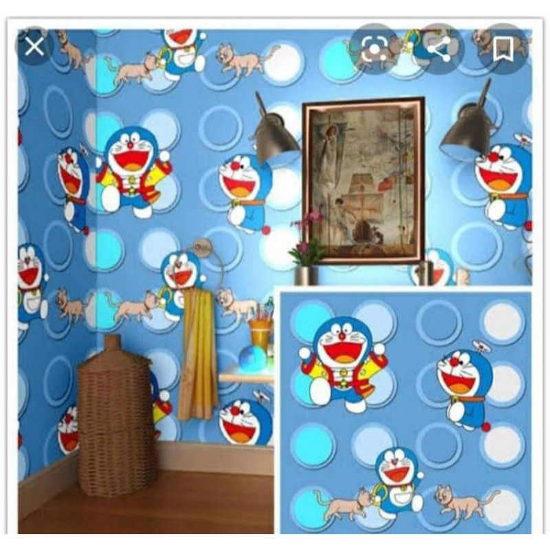 walpaper/sticker dinding motif doraemon