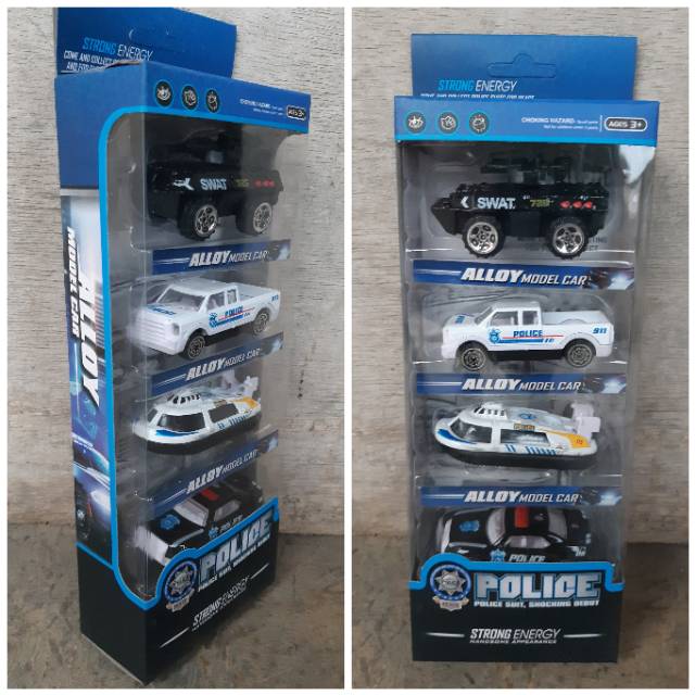 diecast set mobil police - mainan miniatur anak edukatif - police car