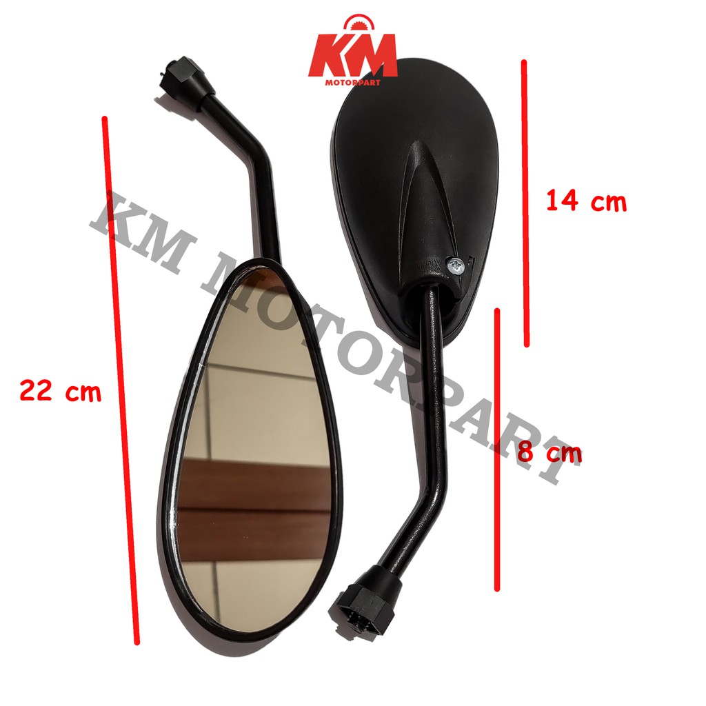 Kaca Spion Motor Tangkai Panjang Untuk HONDA YAMAHA SUZUKI Model Satria Fu Hitam Spion Variasi