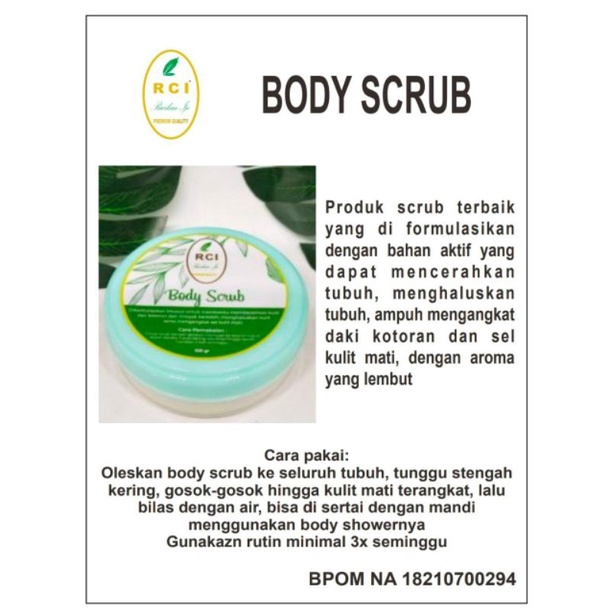 body scrub rci skincare