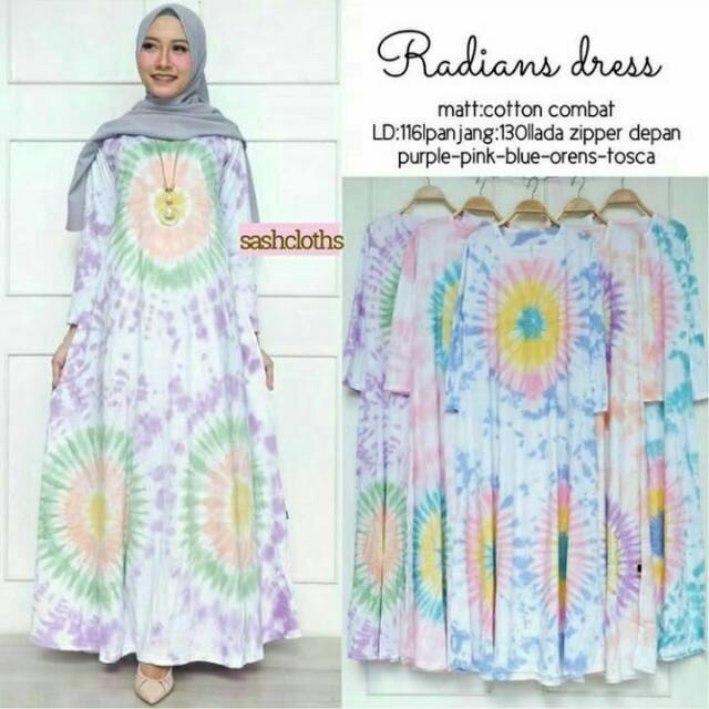 DASTER PELANGI LENGAN PANJANG/ DASTER TIE DYE/ GAMIS TIE DYE//djakastore