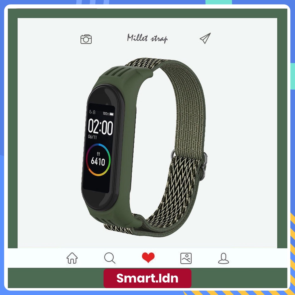 Tali Strap Xiaomi Mi Band 3 4 5 6 7 Soft Nylon Fiber Stripe Strap Nylon Sport Loop