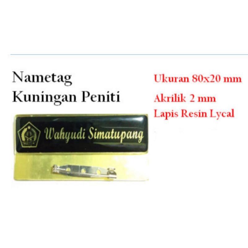 

Nametag Kuningan Peniti