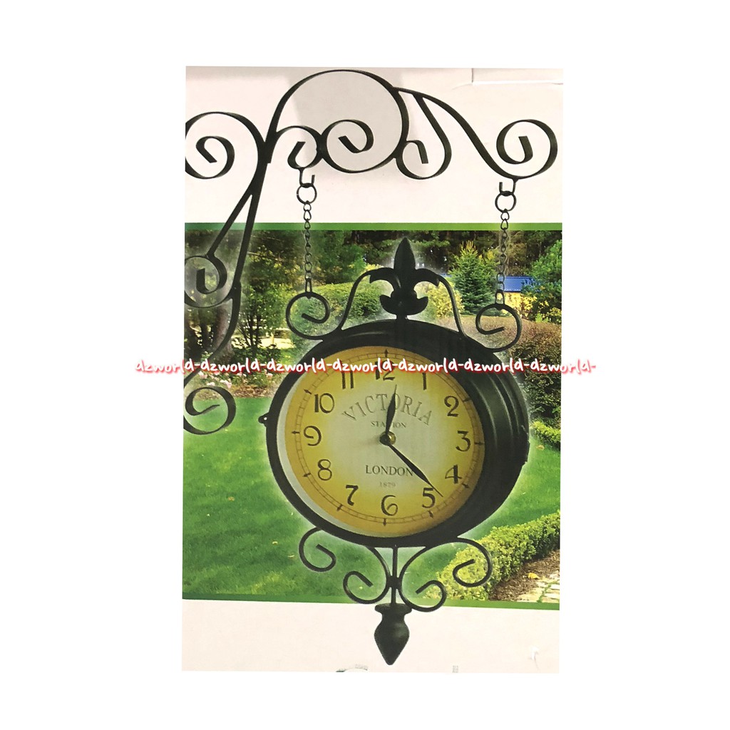 Krisgarden Garden Clock Green Jam Hijau Untuk Outdoor Spiral Jam Hias