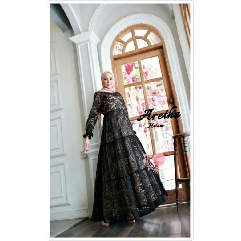 MX ARETHA 5XL 3XL 2XL XL FASHION WANITA / GAMIS MEWAH TERLARIS TERBARU / BRUKAT IMPORT LENGAN PANJANG / BAJU MUSLIM GAUN PESTA