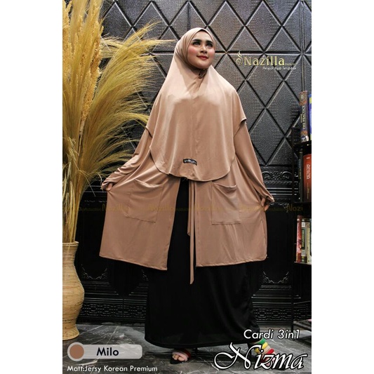 GH47DC Baju Jilbab Instan Cardi Nizma 3in1 Ori Nazilla