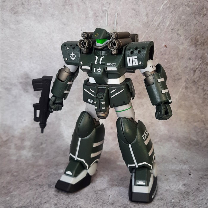 Gundam HG Guncannon Mass Production Green Repaint Decal Coating 1/144