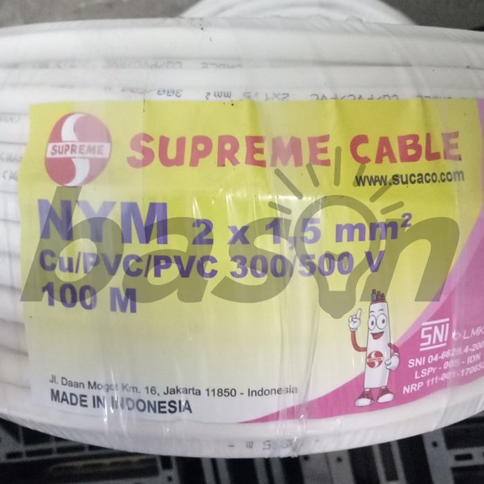 Supreme NYM 2x1.5 @ 100 meter - Kabel Listrik