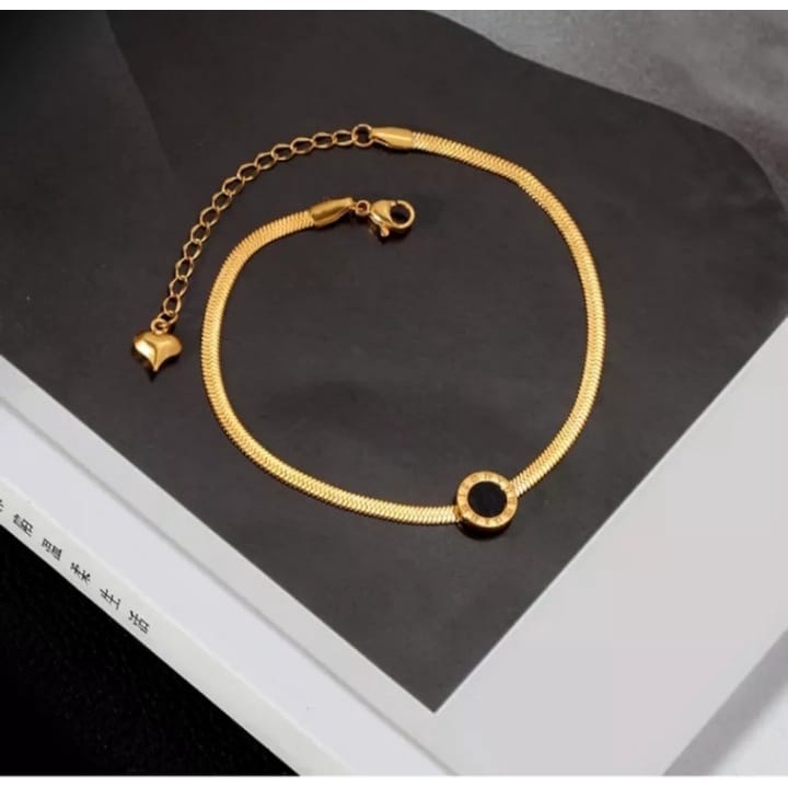 GELANG TANGAN TITANIUM IMPORT Asli Titanium Anti Karat Dan Luntur Gelang Wanita Remaja Korea Gelang Wanita Rantai Gelang Wanita Emas 24k Gelang Anti Karat