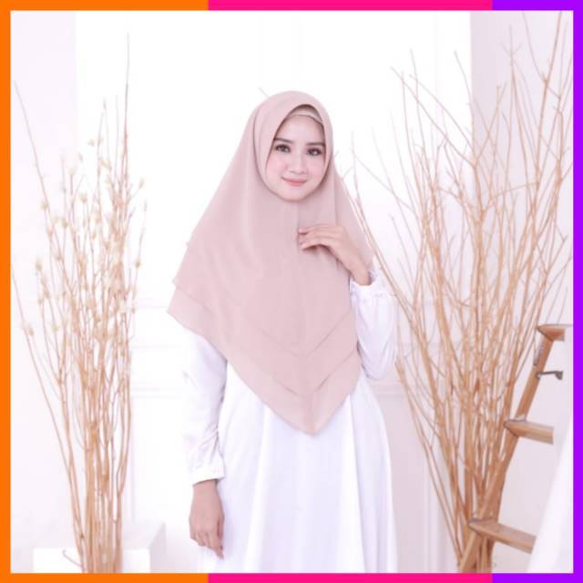 TERBARU HIJAB KHIMAR 3LAYER PREMIUM - BAHAN CERUTY BABYDOLL BEST SELLER (TERMURAH)