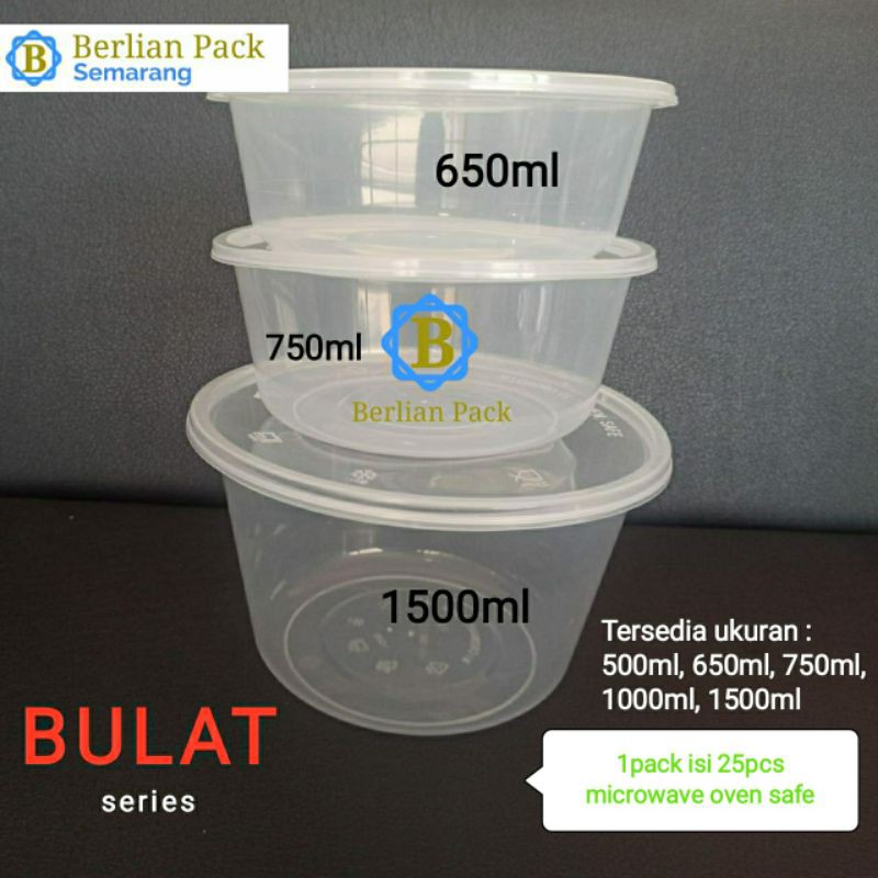 Thinwall bulat toples kotak makan 500ml 650ml 750ml 1000ml 1500ml