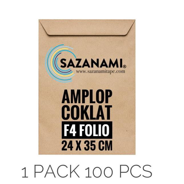 

➲ AMPLOP COKLAT F4 FOLIO 24 X 35CM AMPLOP SURAT COKELAT 1 PACK ち