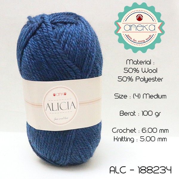 Benang Rajut Wool Alicia Yarn - 188334