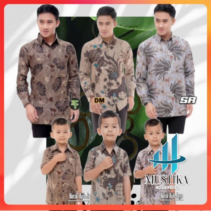 Kemeja Batik Couple Ayah Batik Hem Anak Usia 1-12 tahun Baju Batik Anak Batik Anak Laki-laki