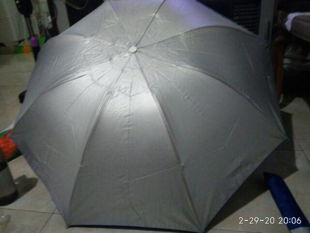 Payung Lipat Tiga Nagoya Model Polos Lapis Silver Dalam Anti Radiasi Matahari/ultraviolet