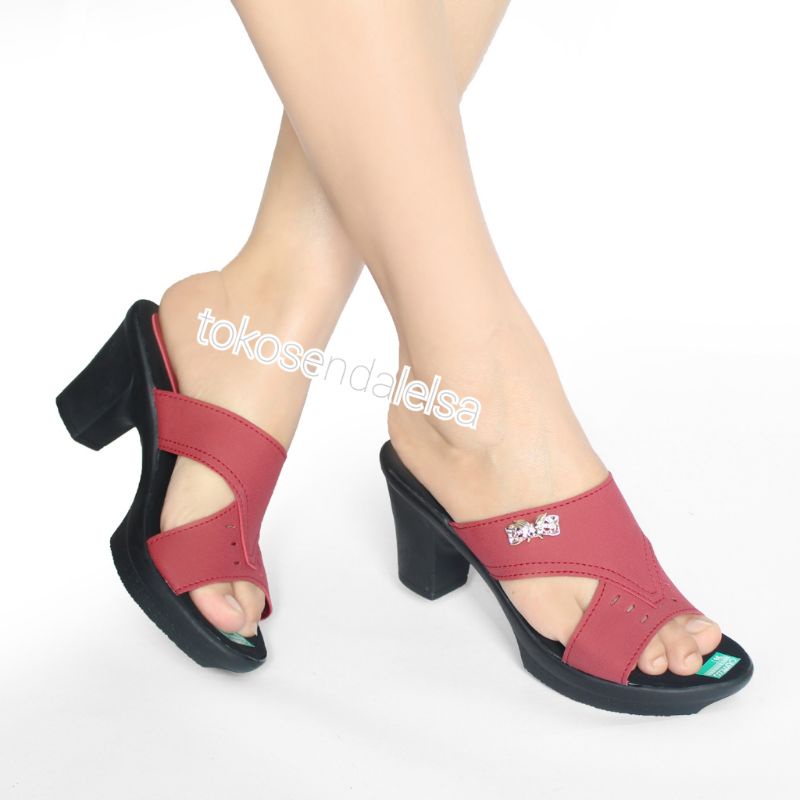 Sandal Heels Wanita Sendal Pesta Wanita Sendal Slop Wanita Sendal Perempuan Kekinian Bisa COD Cs09