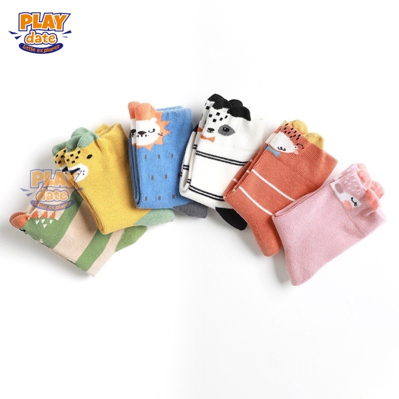 Playdate Kaos Kaki Anak Bayi Newborn Cute Animal Import Antislip / Kaos Kaki Bayi Baby Korea Lucu