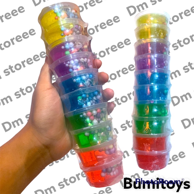 slime glitter boba cup 35cc / slem murah / slime jiggly gliter / mainan anak murah