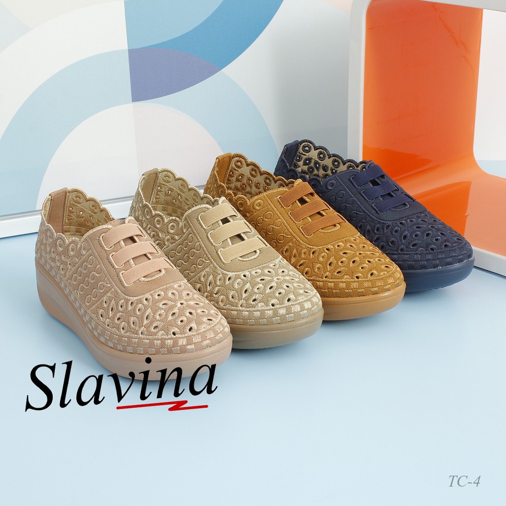 Wedges Wanita Kekinian Murah Sepatu Wedges Slavina TC-4 QC921