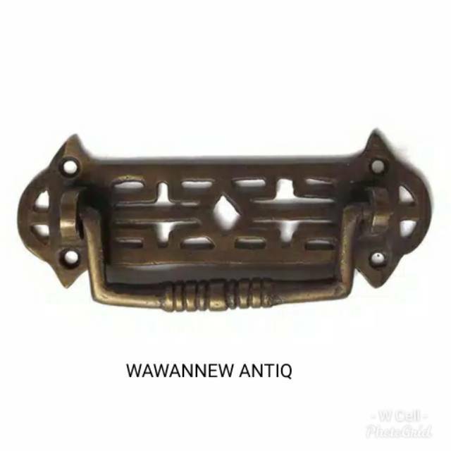 TERMURAH Handle / Tarikan Laci Lemari Pintu Rumah Kuningan Antik 10cm