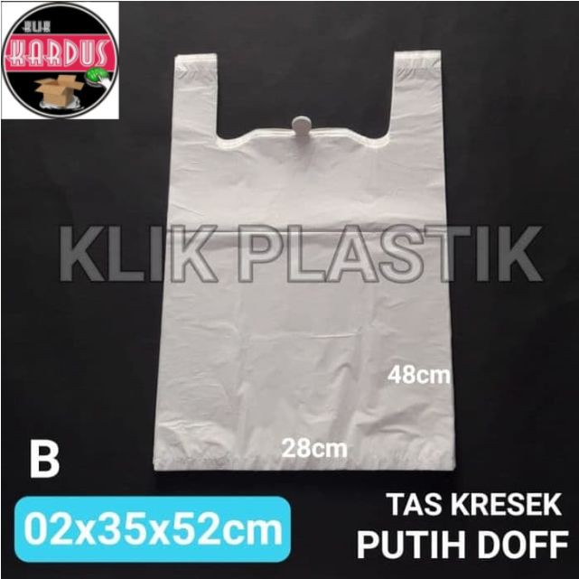 TAS KRESEK PUTIH 35X52CM 50PCS TEBAL DOFF/KANTONG PLASTIK TAS PLASTIK
