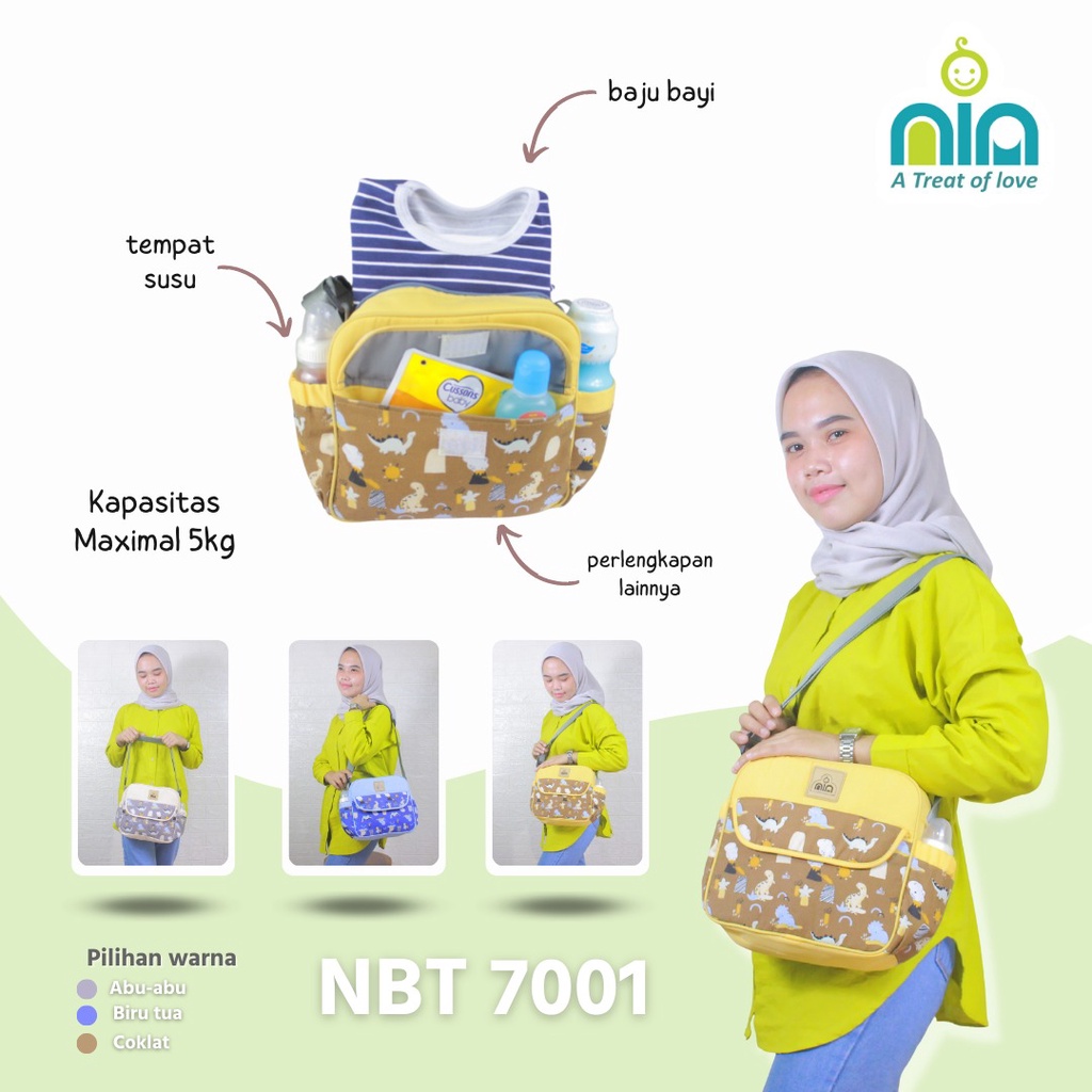 SALE !! NIA - Tas Bayi Kecil Series Dino NBT 7001/Tas Perlengkapan Bayi Lucu