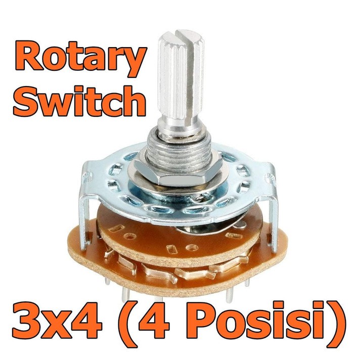 Rotary Switch 4 posisi 3x4 Saklar Selector Putar