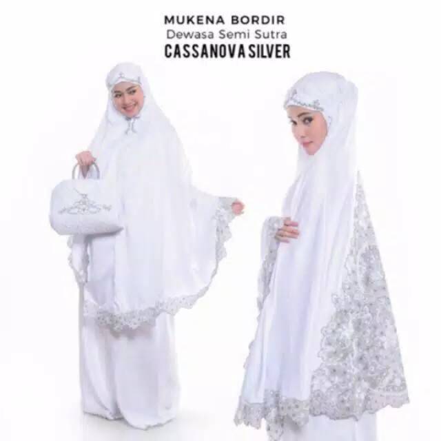 mukena bordir dewasa semi sutra