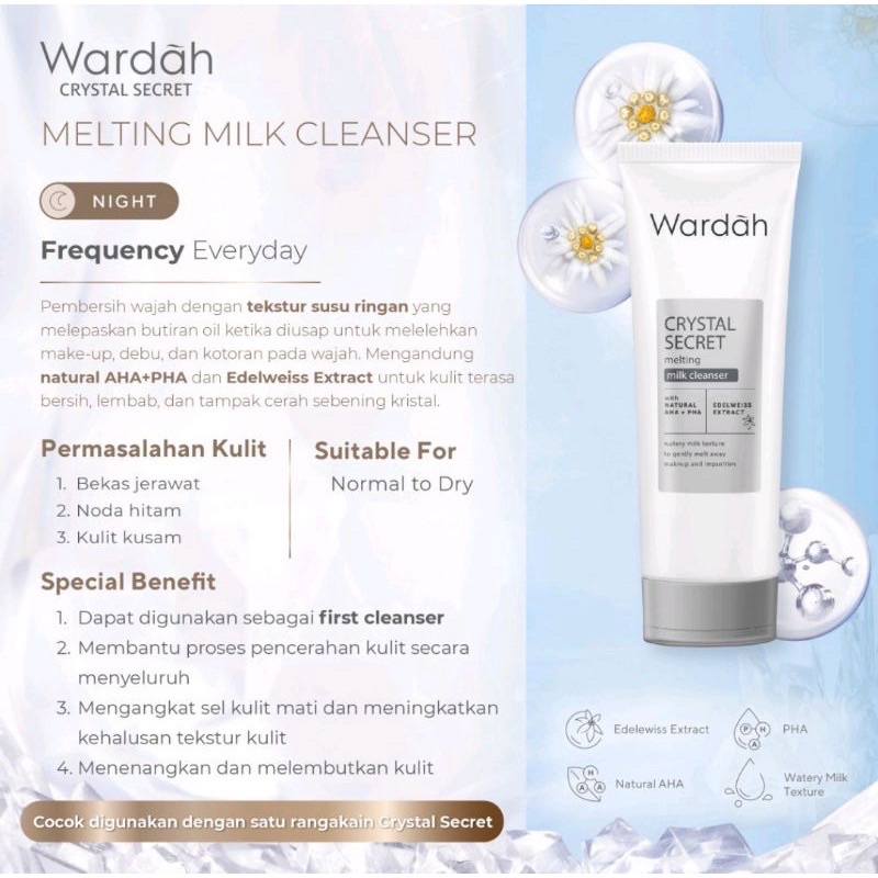 WARDAH CRYSTAL SECRET MELTING MILK CLEANSER PEMBERSIH WAJAH