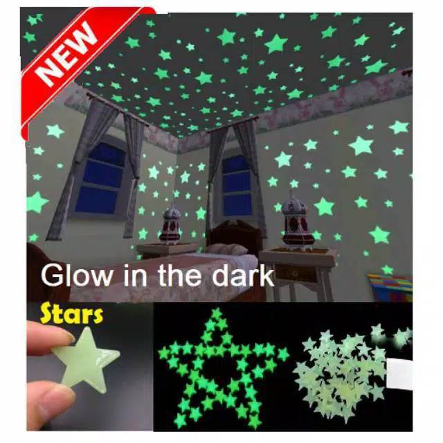 Wall Sticker tempelan stiker dinding Glow in the dark stars