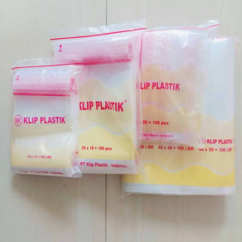 Plastik Klip Ziplock 16x25 20x30 25x35 40x30 Satuan