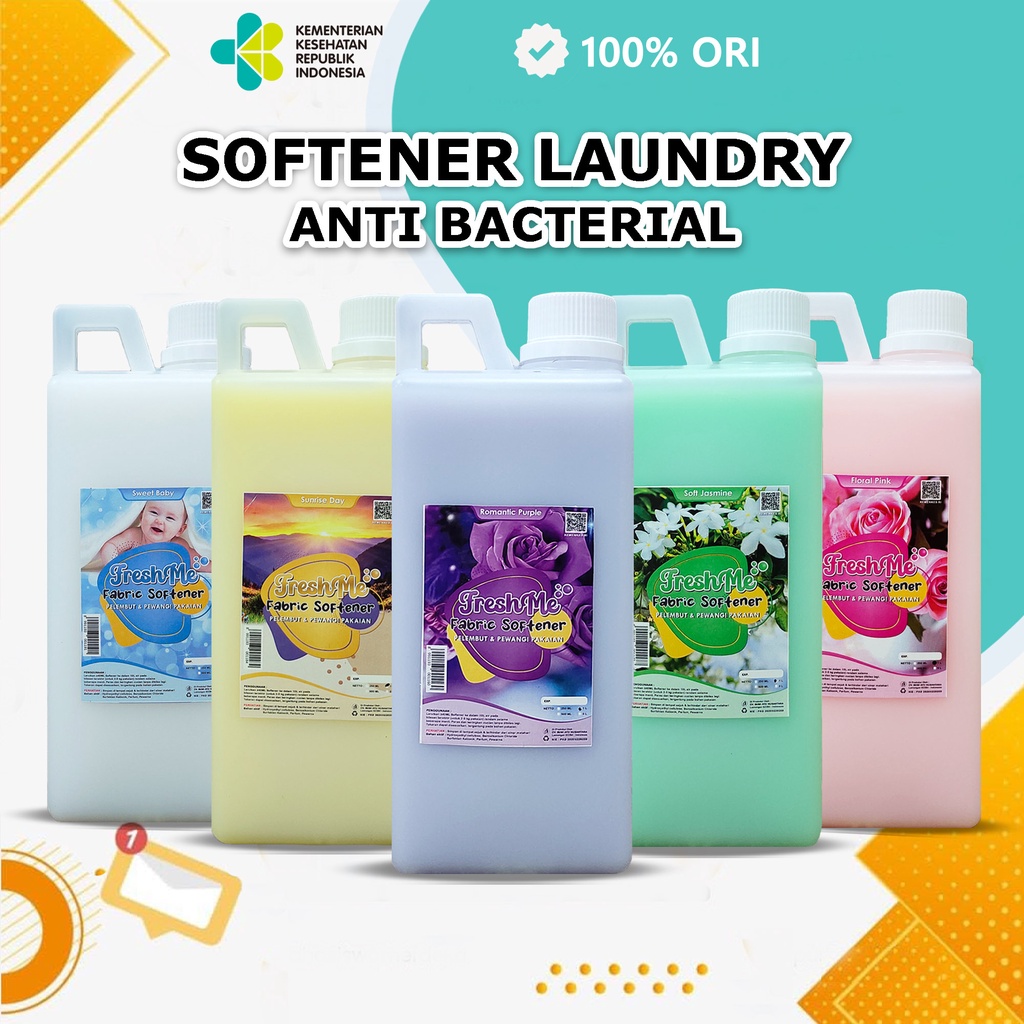 Pewangi Softener Laundry Freshme 1 Liter Pelembut dan Pewangi Antibacterial - IZIN KEMENKES