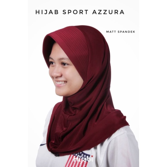 HIJAB SPORT PENDEK POLOS PET BESAR AZZURA