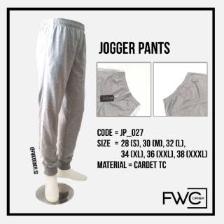  CELANA  PANJANG  JOGGER  POLOS  ABU LIST PUTIH GREY WHITE 