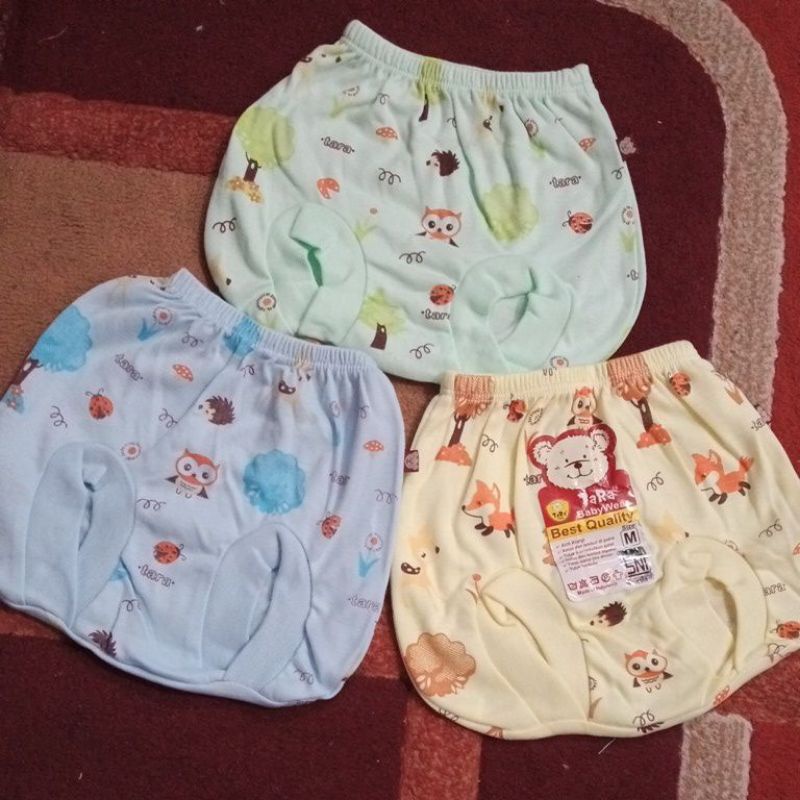 3PC Tara Celana Bayi Warna Model Pop  Print Bahan Lembut dan SNI Usia 0-12Bulan