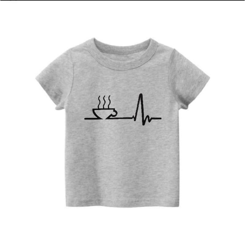 kaos anak anak laki laki dan perempuan  Unisex garis kopi