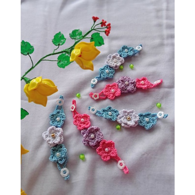 konektor masker rajut lucu/konektor masker hijab rajut tangan