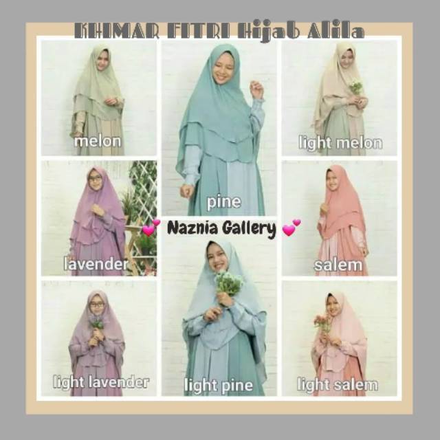Khimar Fitri HIJAB ALILA | Khimar Instan Syari 2 Layer Polos | Hijab Penguin Syari Layer Soft Pet
