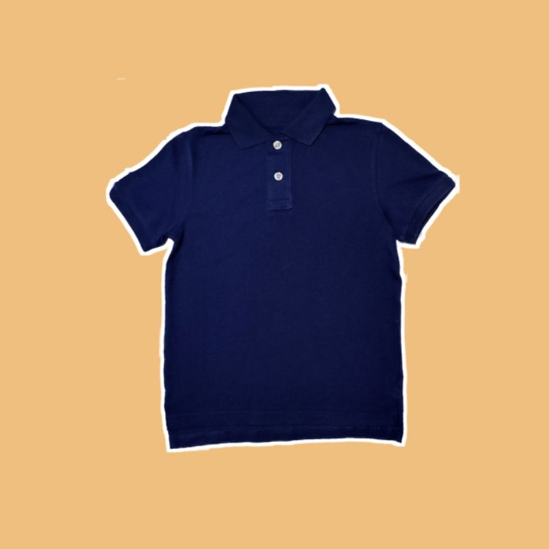 Kaos Kerah polos biru anak