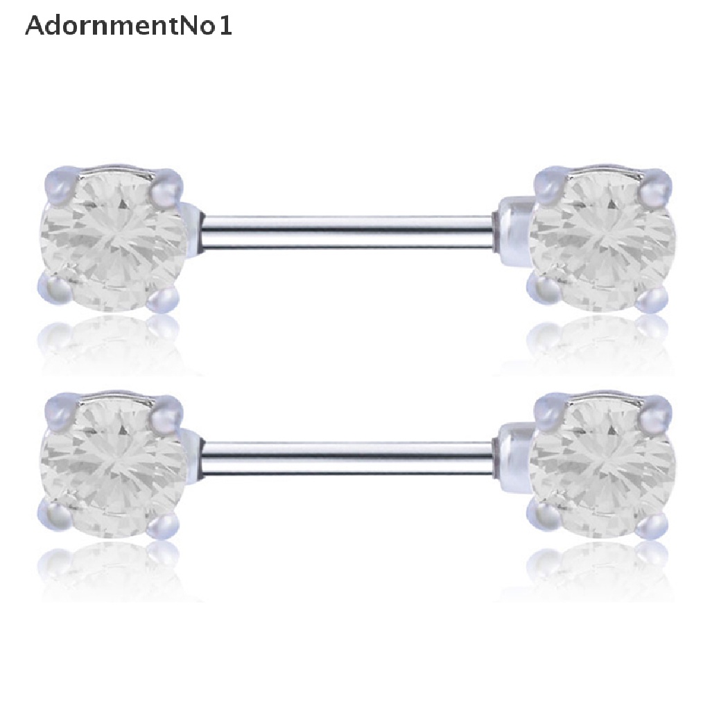 (AdornmentNo1) 16pcs / Set Cincin Tindik Puting Bahan Stainless Steel Hias Kristal Untuk Wanita