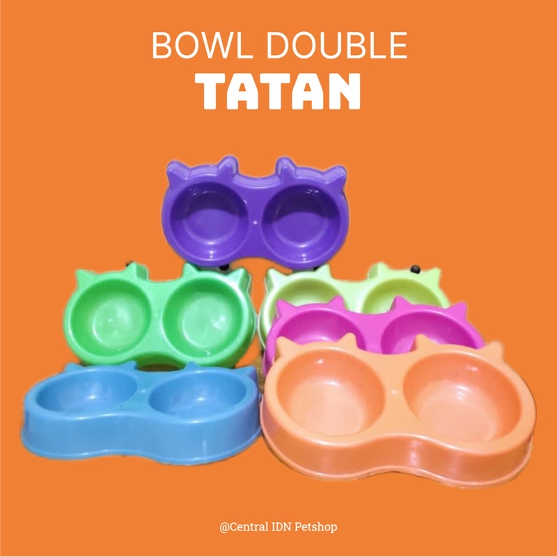 TEMPAT MAKAN KUCING ANJING DOUBLE BOWL TATAN