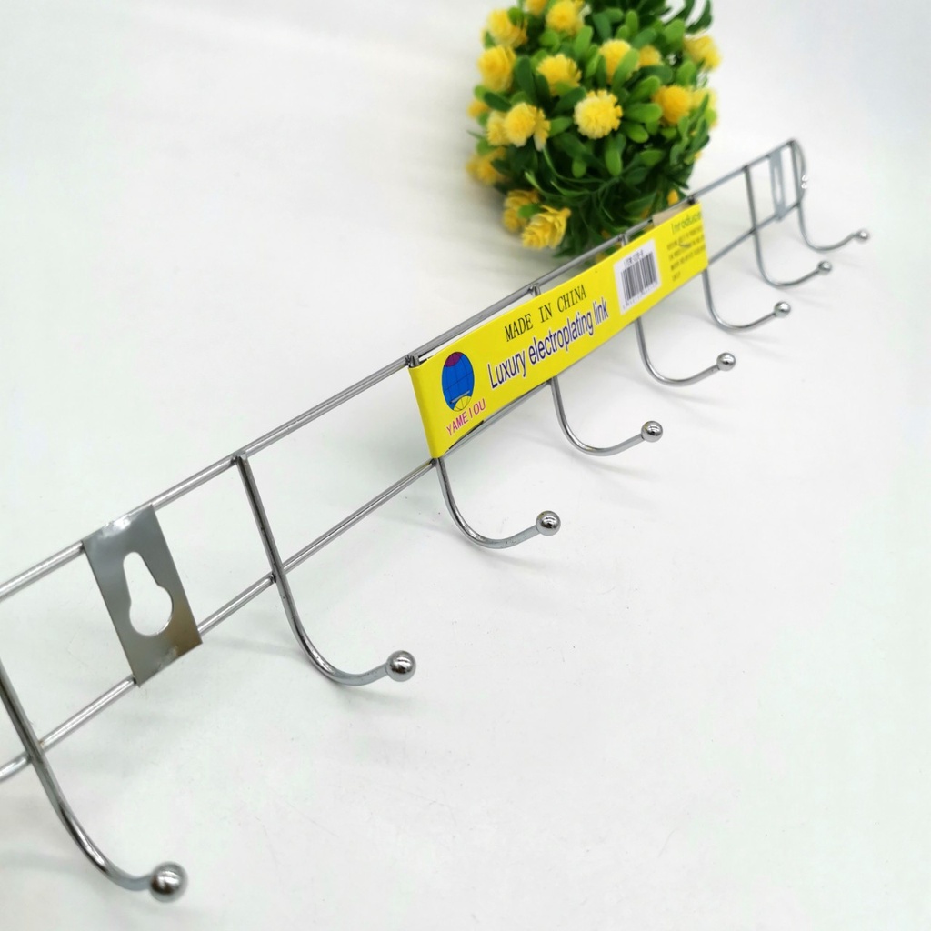 Kapstok Stainless Jemuran Gantungan Dinding Pintu  Cantolan 8 Hook Capstock Hanger Gantungan Baju Handuk